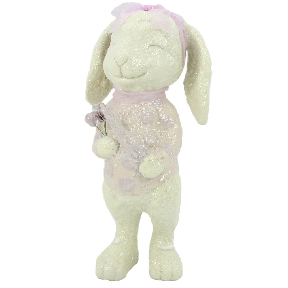 11" Glitter Easter Bunny Figurine Decor